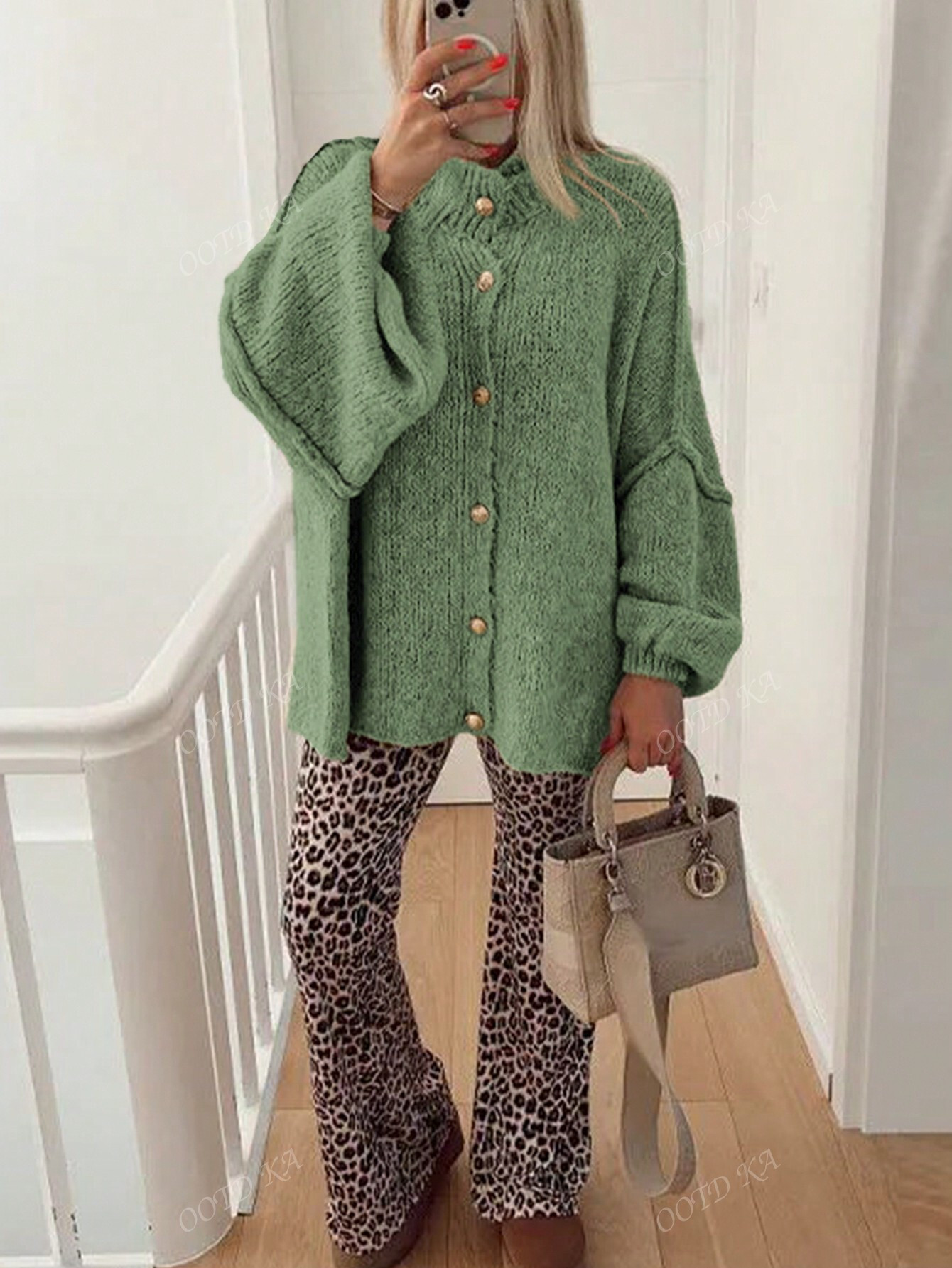 New Autumn And Winter Women's Fashionable Bone Edge Design Loose Single-Breasted Round Neck Casua... | SHEIN