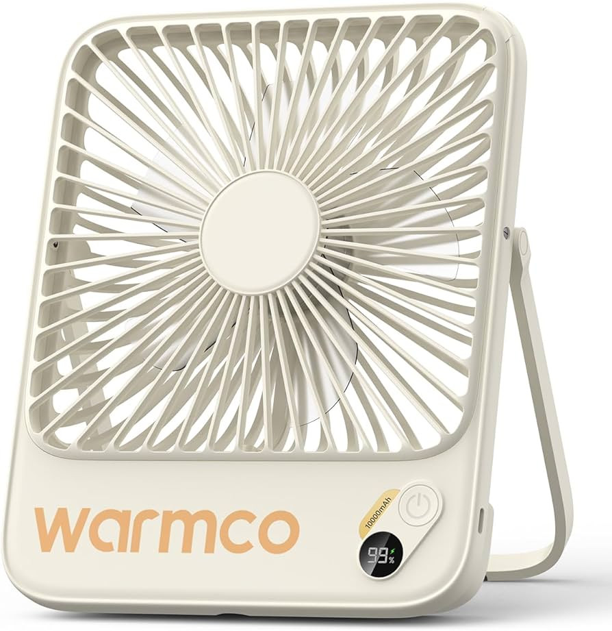 Warmco D3 Portable Travel Fan 10000mAh, Ultra-Slim, 24H Runtime     Quiet 7-Inch Rechargeable Des... | Amazon (US)