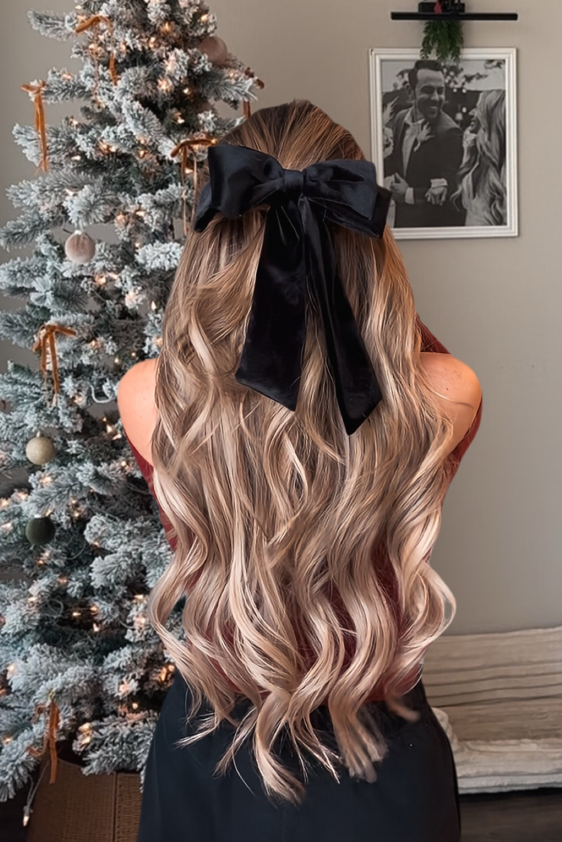 holiday hairstyle with velvet bow clip. 
#Hairstyle #HairAccessories #HolidayHairstyle

#LTKHoliday #LTKSeasonal #LTKBeauty