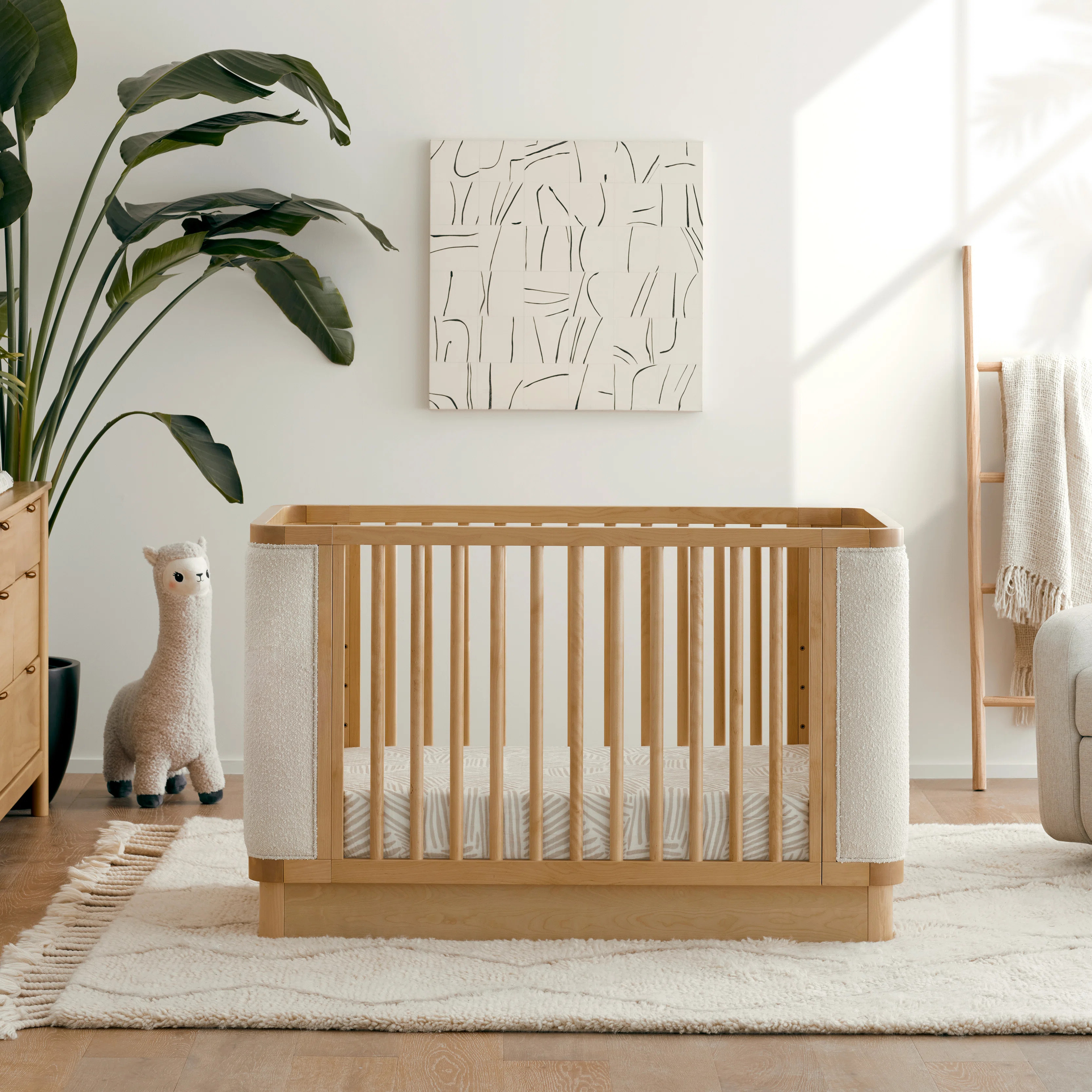 Bondi Boucle 4-in-1 Convertible Upholstered Crib | Wayfair North America