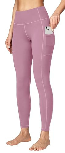 Ewedoos Women's Pink Leggings, X-Small, High Waisted Yoga Pants with Pockets, Tummy Control, Compression Leggings for Women | Amazon (US)