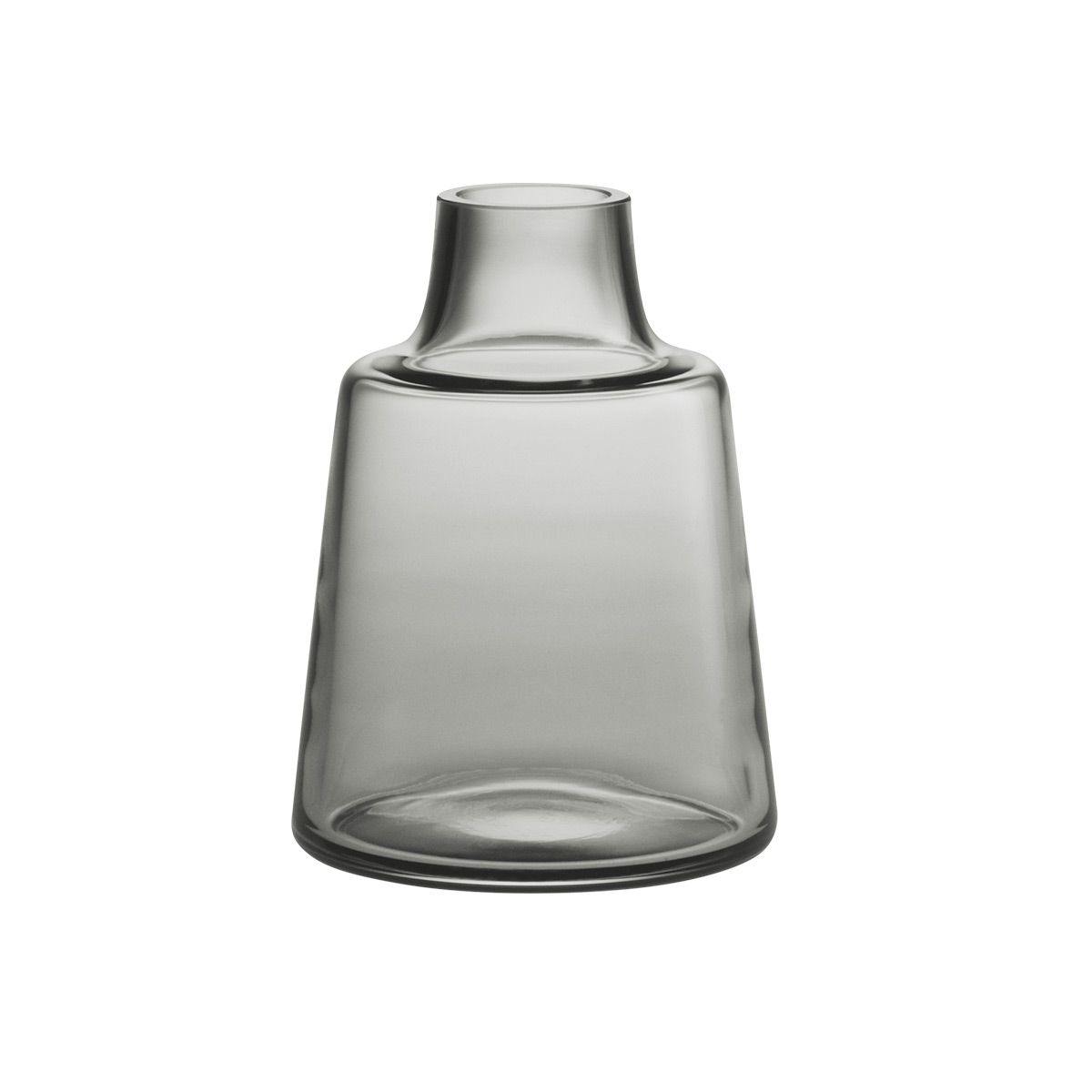 Holmegaard Flora Short Neck Glass Vase Smoke Grey | The Container Store