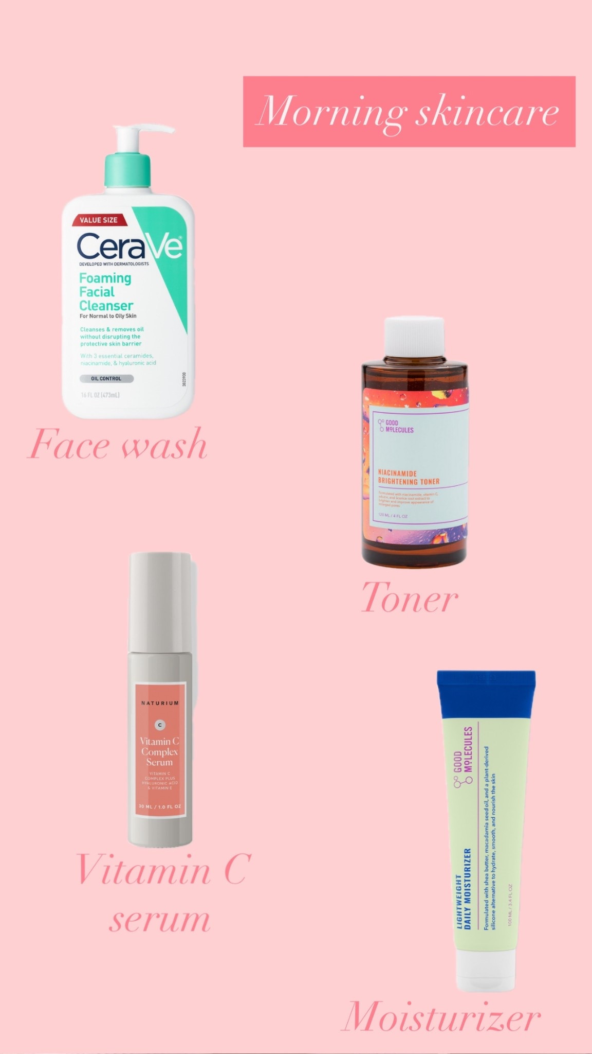 2026 Bride morning skincare routine.
#UltaSale #2026Bride #Weddingskin

Good molecules | CeraVa | Naturium | Ulta Beauty

#LTKBeauty #LTKSaleAlert #LTKFindsUnder50