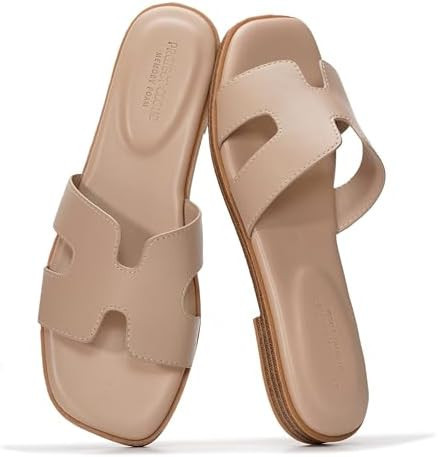 Project Cloud 100% Genuine Leather Sandals for Women 2026 - Fashion Flat Womens Sandals with Memo... | Amazon (US)
