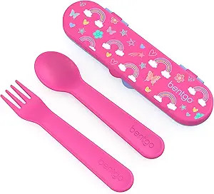 Bentgo Kids Utensil Set - Reusable Plastic Fork, Spoon & Storage Case BPA-Free Materials, Easy-Gr... | Amazon (US)