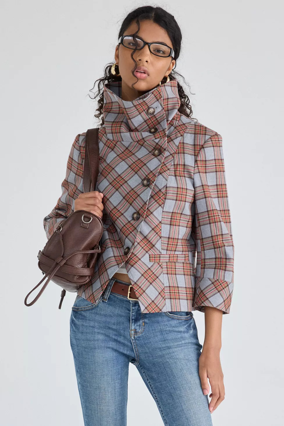 Kimchi Blue Etta Asymmetric Funnel Neck Jacket | Urban Outfitters (US and RoW)