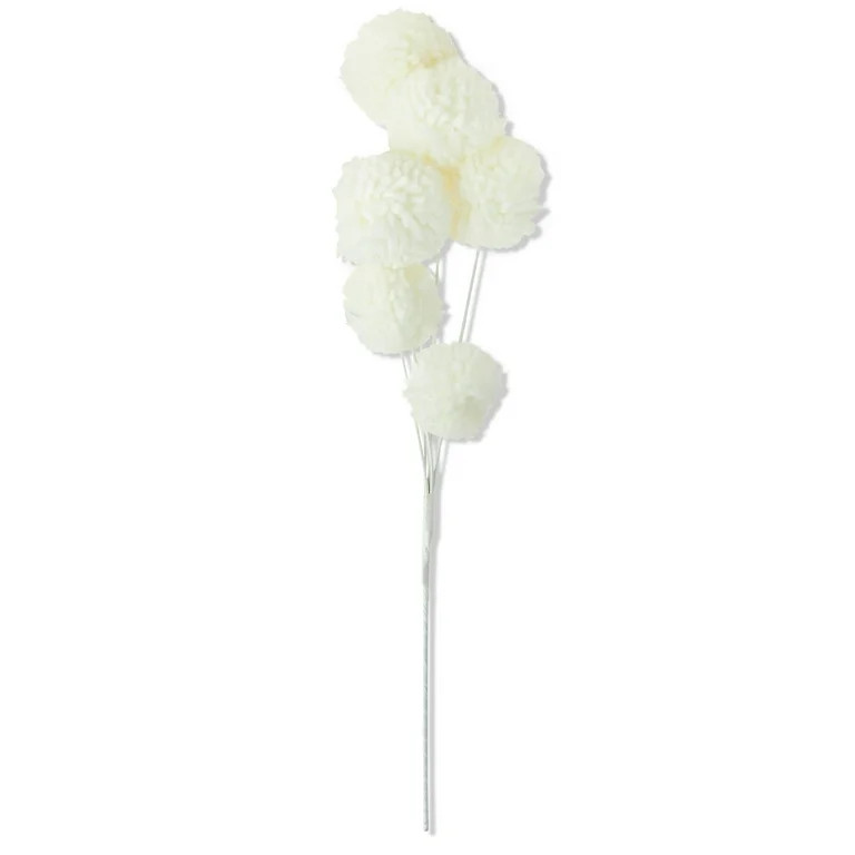 White Pom Pom Balls Pick, 18 in, by Holiday Time | Walmart (US)