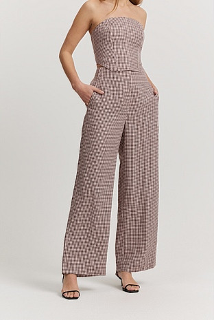 Organically Grown Linen Yarn Dyed Pant | Country Road