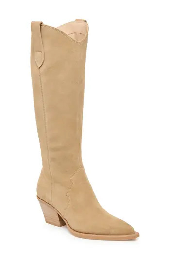 Dolce Vita Regy Western Boot in Dark Taupe Suede at Nordstrom Rack, Size 9 Wide Calf | Nordstrom Rack