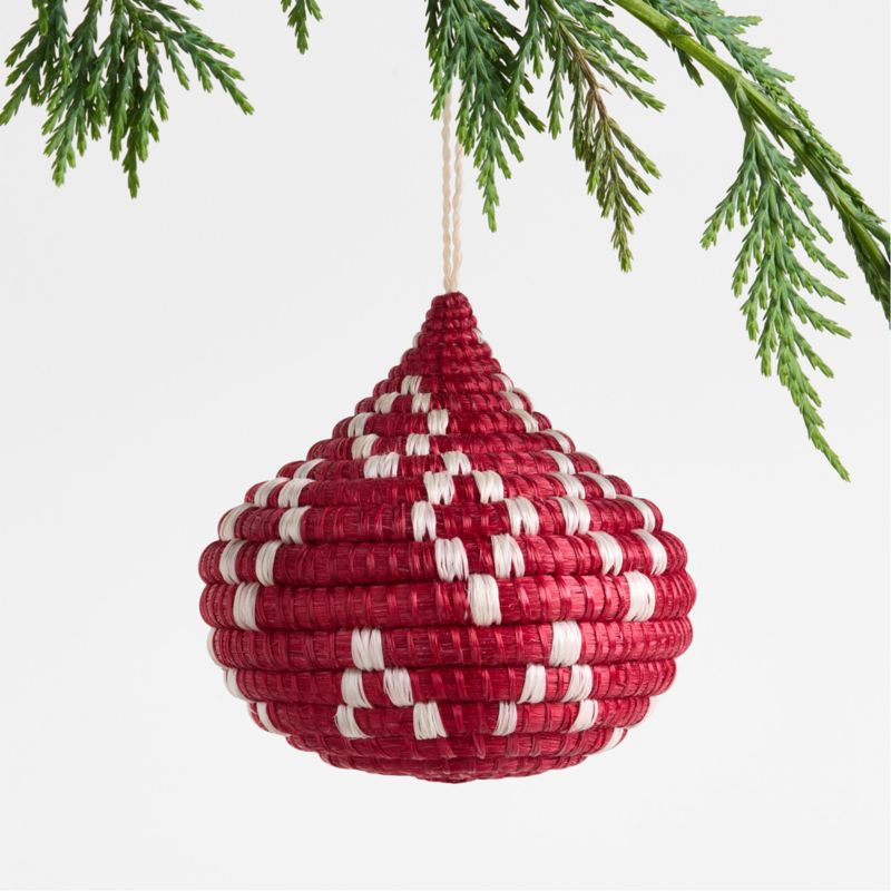All Across Africa Red Tier Ball Christmas Ornament | Crate & Barrel | Crate & Barrel