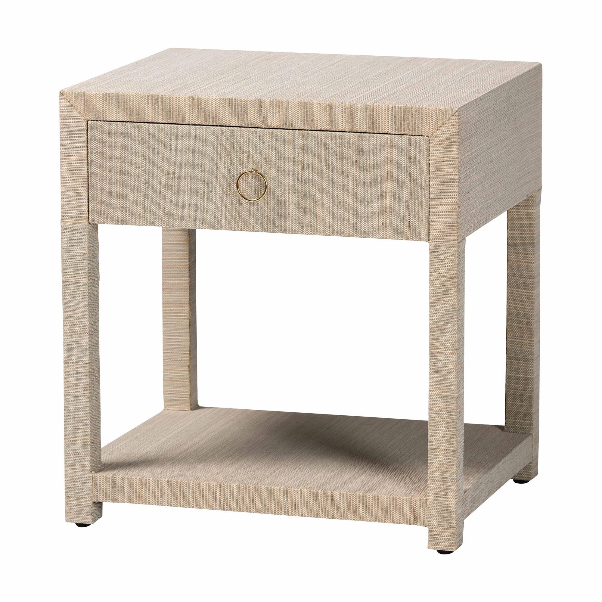 bali & pari NATA Bohemian Woven Natural Grasscloth 1-Drawer Nightstand | Amazon (US)