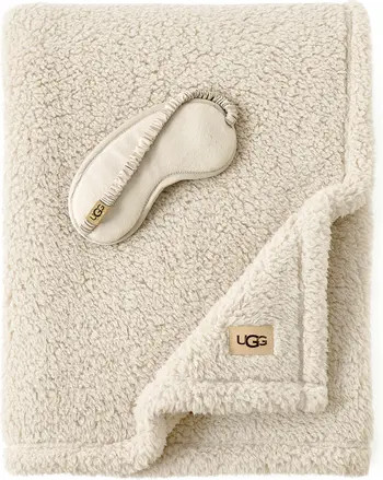 Original Faux Shearling Throw Blanket & Eye Mask Sleep Set | Nordstrom