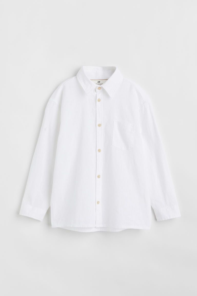 H & M - Linen-blend Shirt - White | H&M (US + CA)