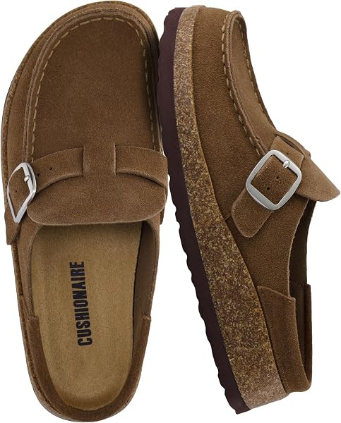 CUSHIONAIRE Hobby 100% Genuine Leather Slip On Clogs for Women | Amazon (US)