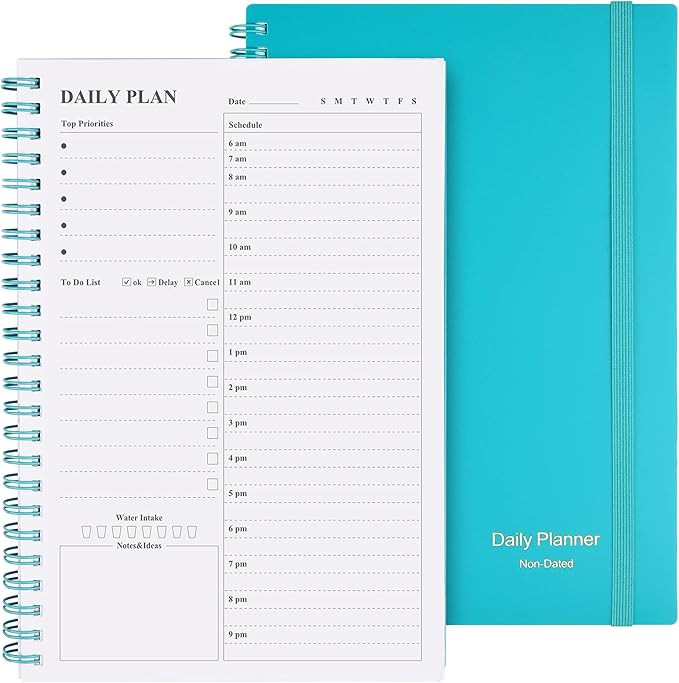 Daily Planner Undated, Asten To Do List Notebook Hourly Schedules Spiral Appointment Planner for ... | Amazon (US)