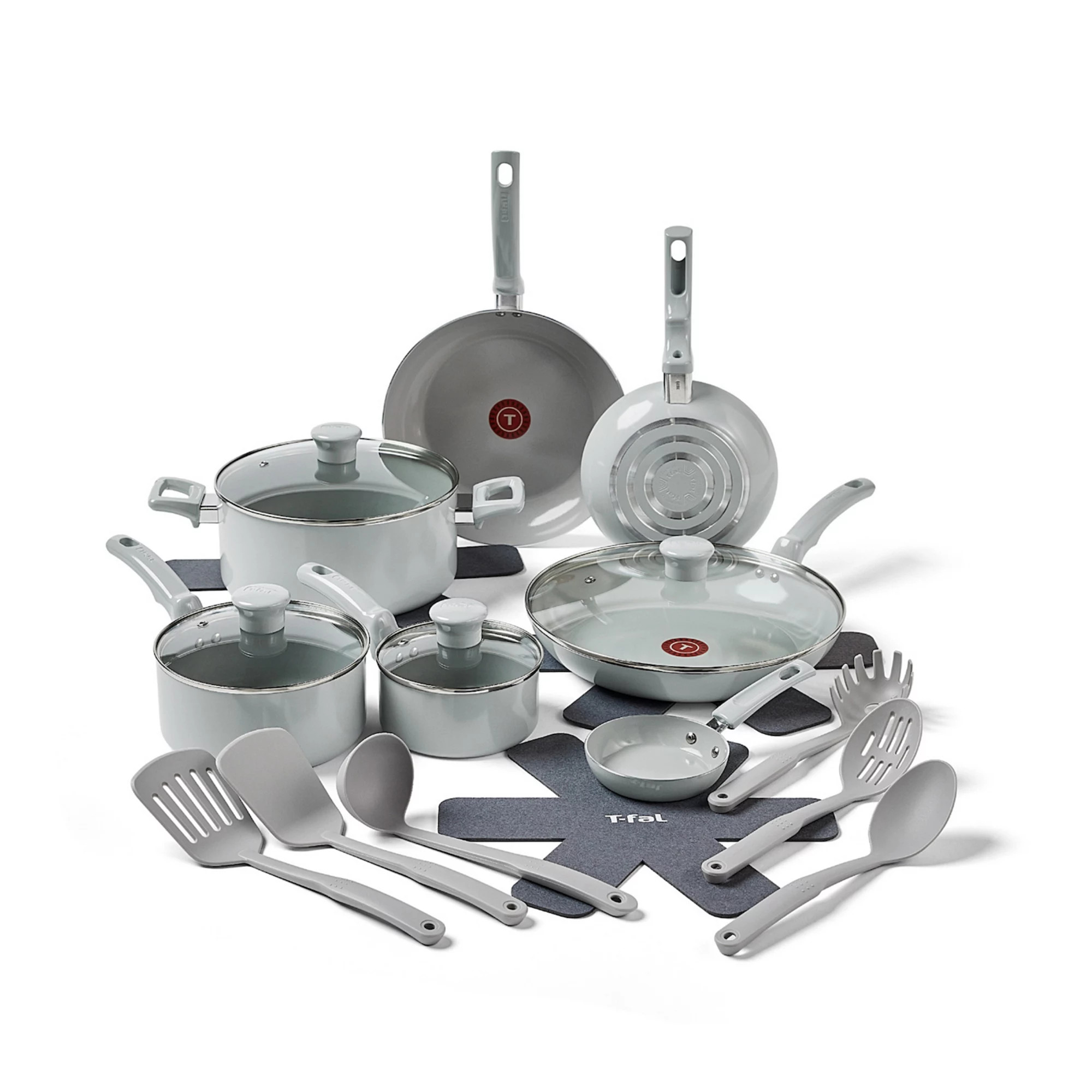 T-Fal Essentials 20-Piece Non-Stick Ceramic Pots & Pans Cookware Set | Kohl's