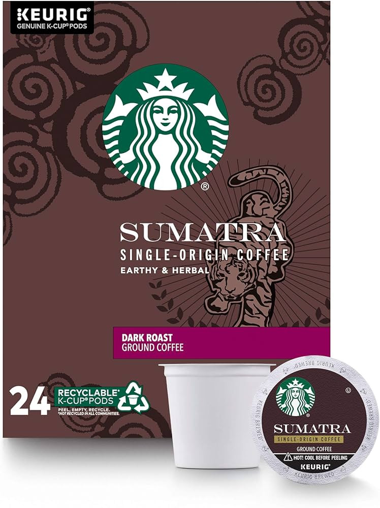 Starbucks Sumatra Dark Roast Single Cup Coffee for Keurig Brewers,0.42 Ounce (Pack of 24) | Amazon (US)