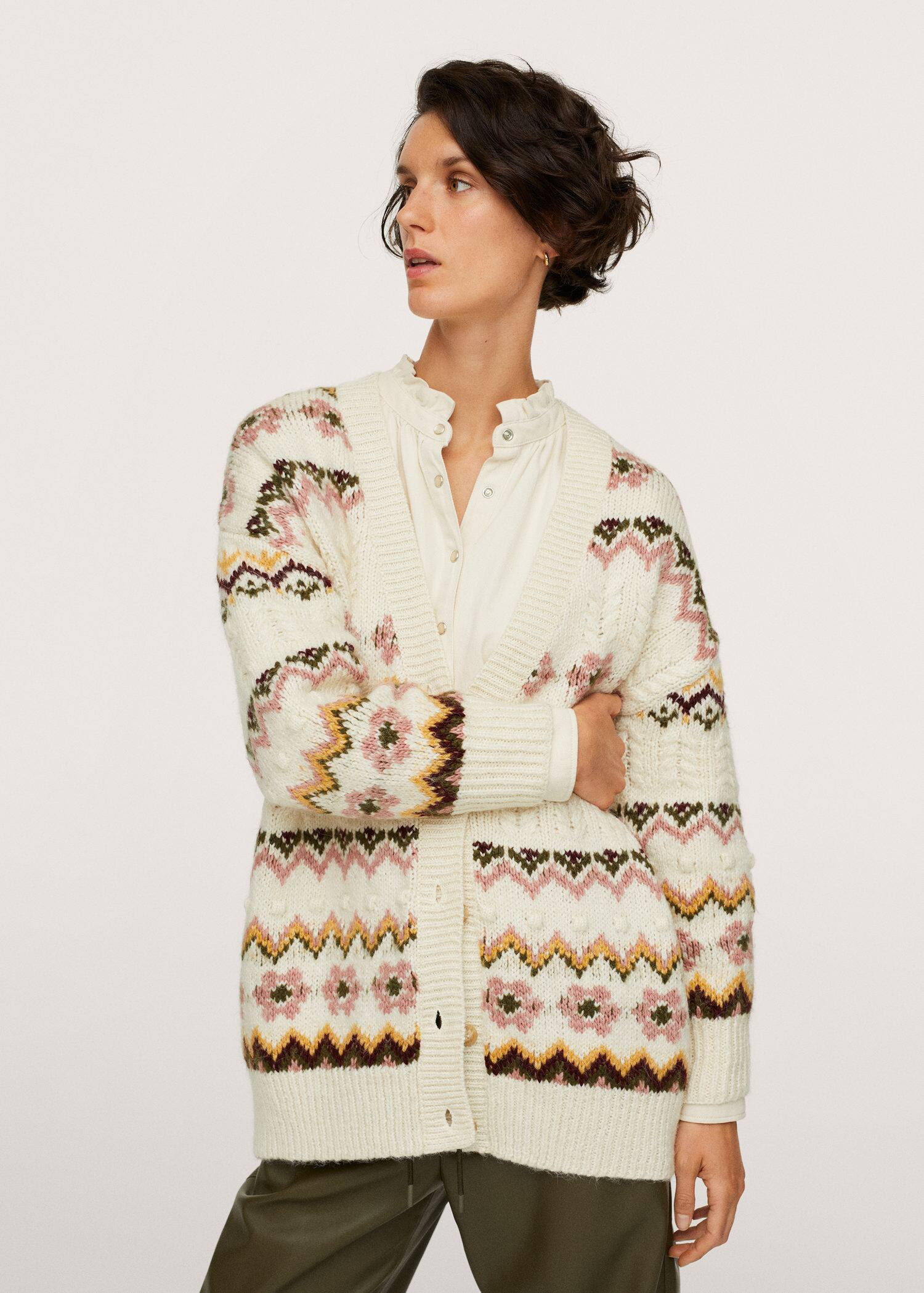 Multi-color knit cardigan | MANGO (US)