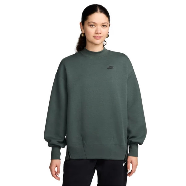 Women's Nike Sportswear Tech Fleece Crewneck Sweatshirt XLarge Vintage Green/Black | Scheels