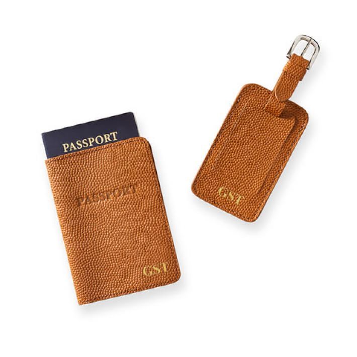 Basketball Leather Luggage Tag and Passport Case | Mark and Graham
