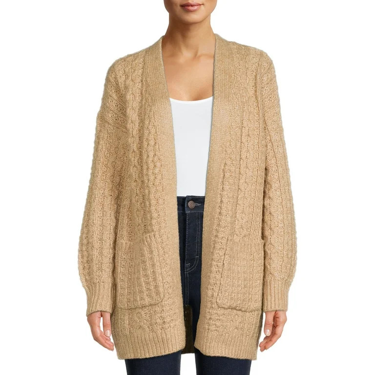 Time and Tru Women's Fashion Cable Cardigan | Walmart (US)