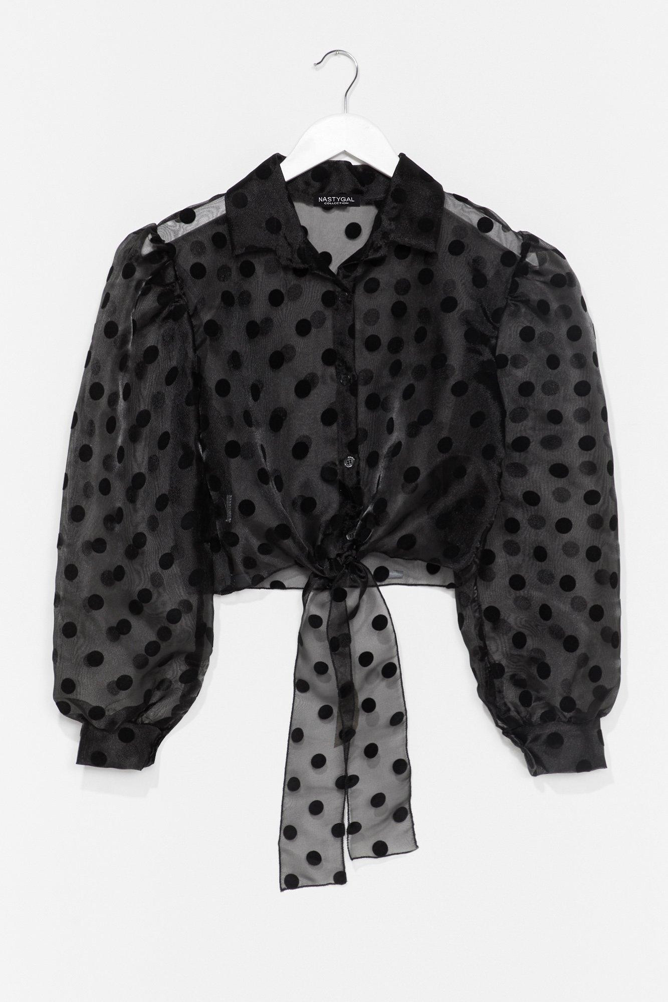 Sheer Spot Tie Front Shirt | NastyGal (US & CA)