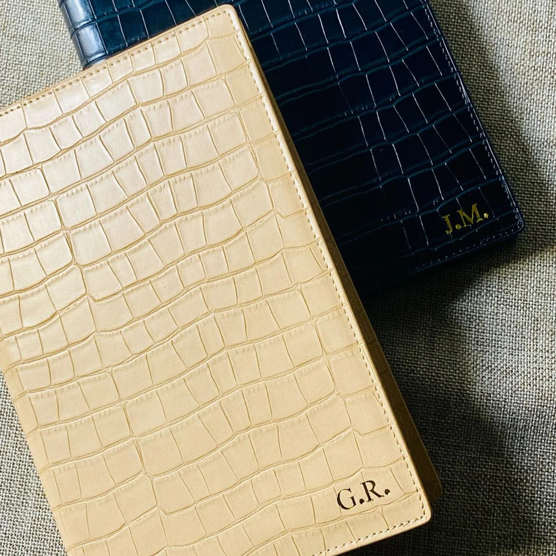 Personalised A5 Notebook Journal Crocodile Finish Vegan Friendly Leather A Thoughtful and Stylish... | Etsy (US)