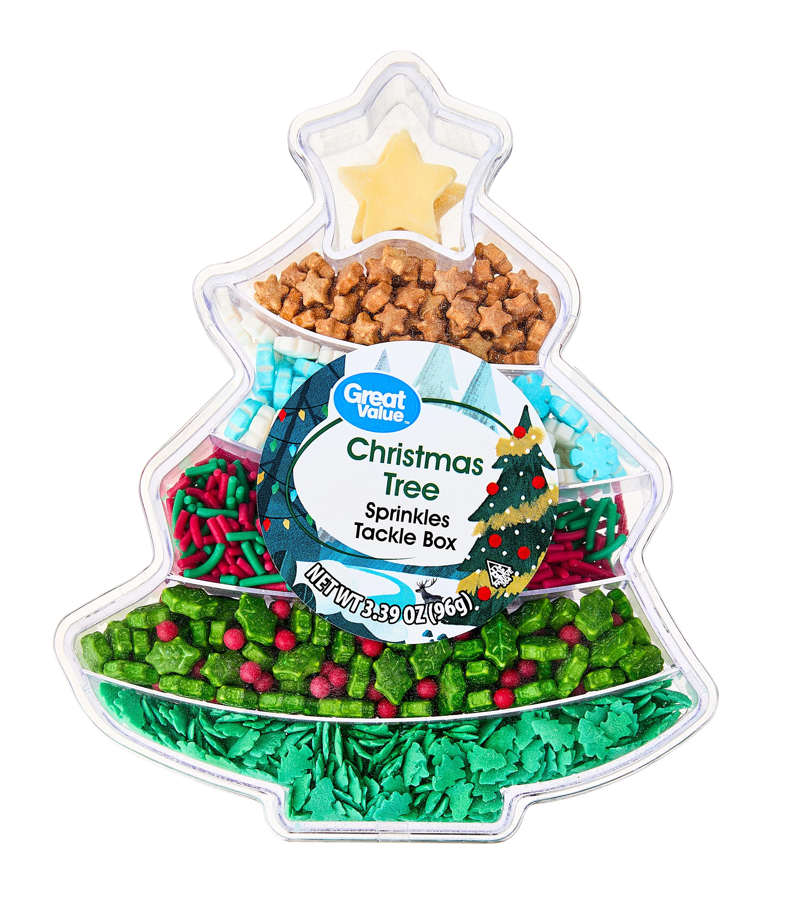 Great Value Christmas Tree Sprinkles Tackle Box, 3.39 oz | Walmart (US)
