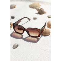 Brown Rounded Rectangle Curved Sunglasses | Etsy (UK)