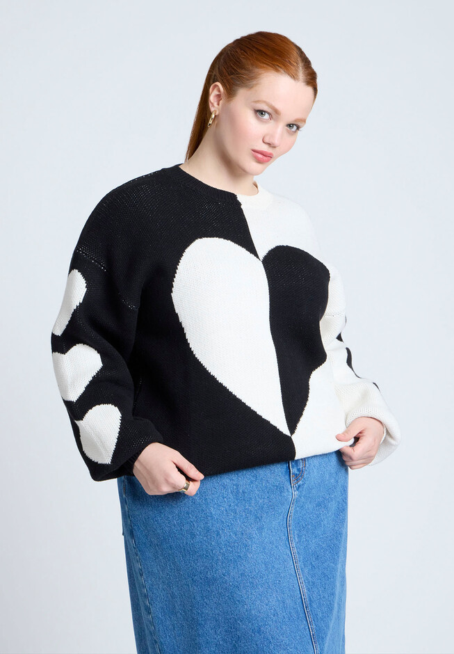 Heart Intarsia Sweater | Eloquii