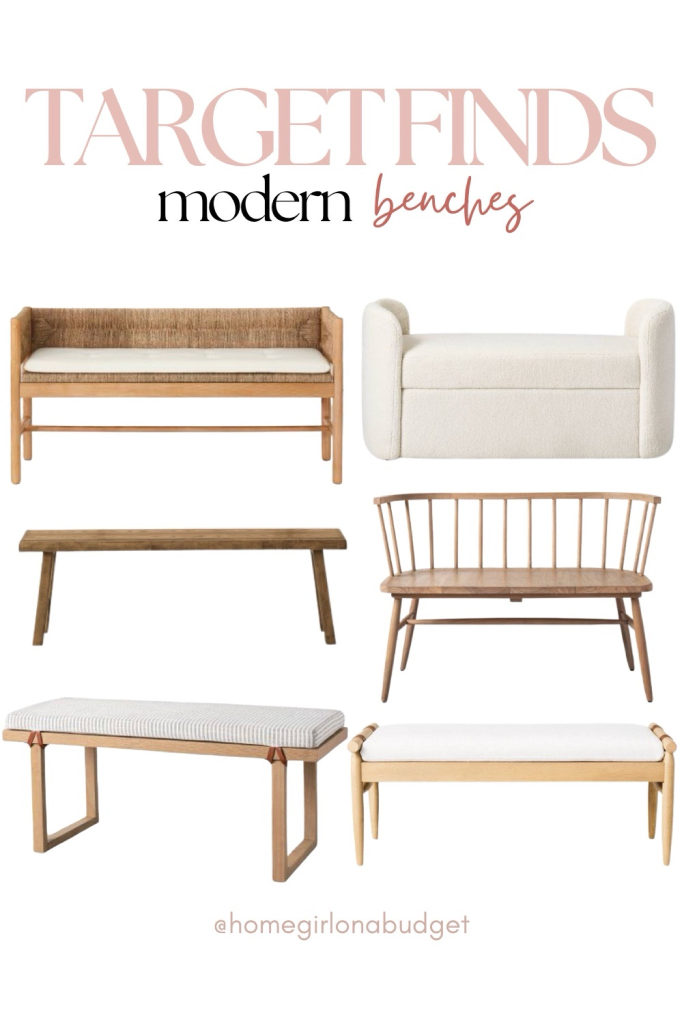 Elden Wood Bench with Woven Back … curated on LTK