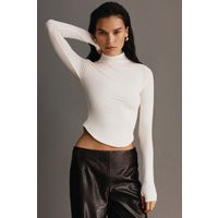 Ember Modal Long Sleeve High Neck Top - Ivory I MESHKI I Size 3XL | MESHKI US