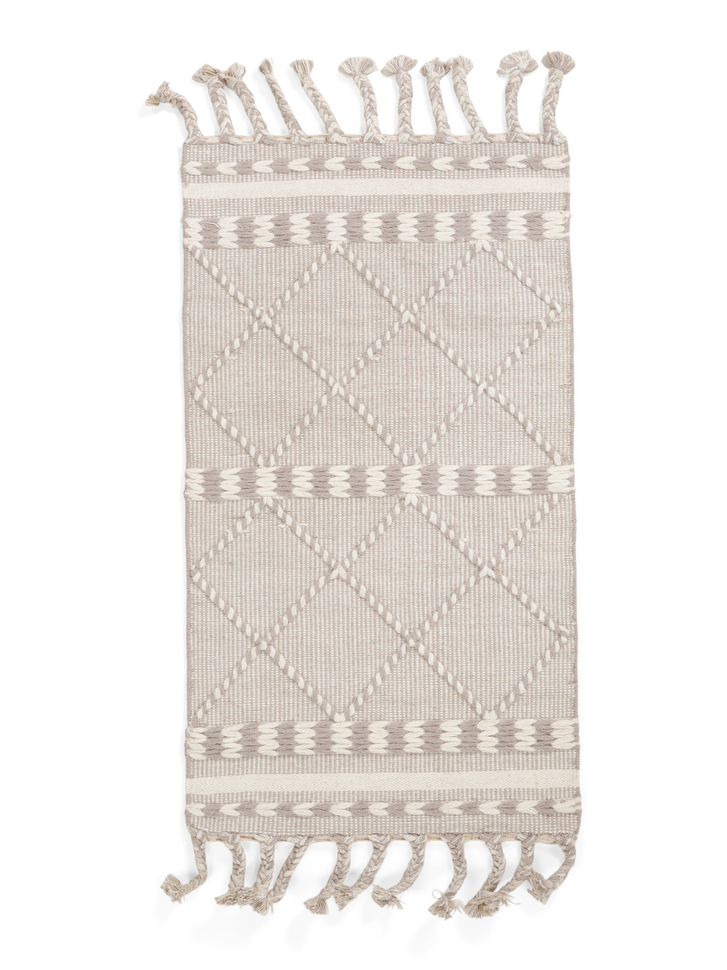 Wool And Cotton Flat Weave Tassel Rug | TJ Maxx