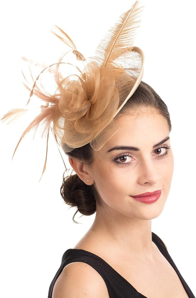 SAFERIN Fascinators Hat Sinamay Flower Mesh Feathers on a Headband and a Clip Tea Party Headwear ... | Amazon (US)