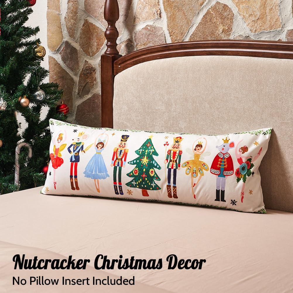 JOJOGOGO Cute Nutcracker Christmas Decor Long Lumbar Pillow Cover 14x36, 1 Pack 14 x 36 Christmas... | Amazon (US)