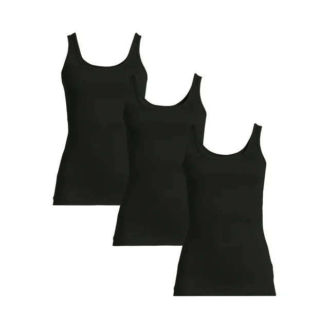Time and Tru Women's Ribbed Tank Top, 3-Pack, Sizes XS-XXXL - Walmart.com | Walmart (US)