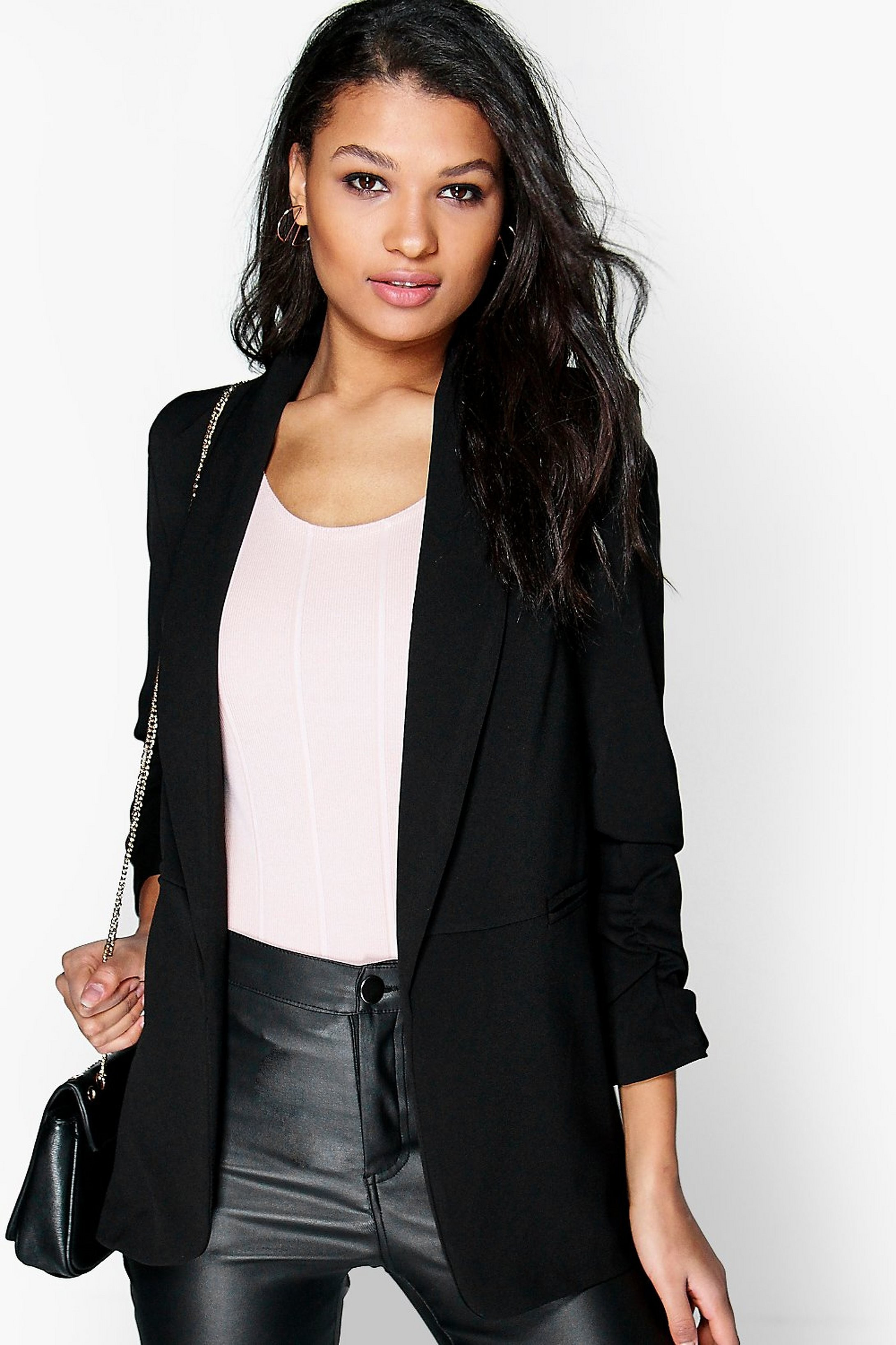 Ruched Sleeve Blazer | Boohoo.com (US & CA)