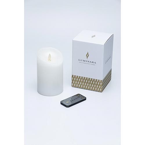 Luminara 5"" Unscented Wax Flameless Pillar Candle w/ Remote Control - White | HSN