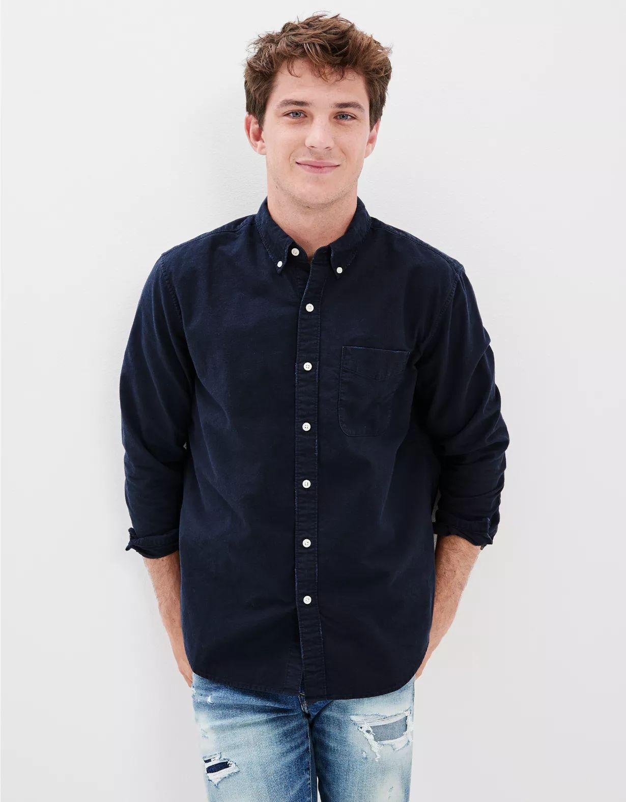 AE Everyday Oxford Button-Up Shirt | American Eagle Outfitters (US & CA)
