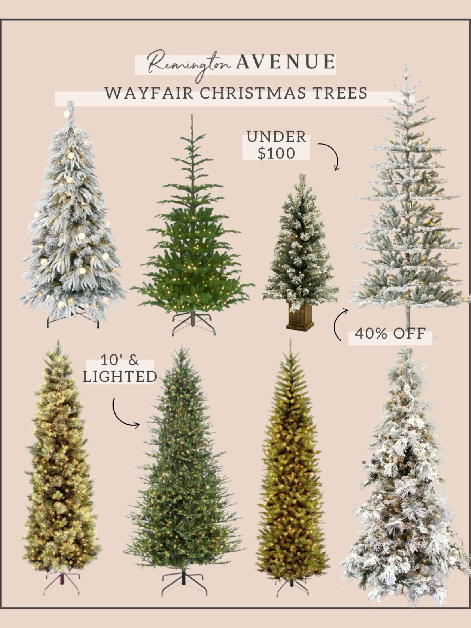 My favorite tried and true prelit christmas trees of various size and color. Some of my favorites are on sale right now. 
flocked trees, pencil trees, and even 10ft trees. 
Shop @wayfair Black Friday preview for up to 70% off and fast shipping!

#wayfairpartner, #wayfair #onlyatwayfair 

#LTKSeasonal #LTKHoliday #LTKSaleAlert
