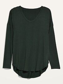 Luxe Long-Sleeve Voop-Neck Tunic T-Shirt for Women | Old Navy (US)