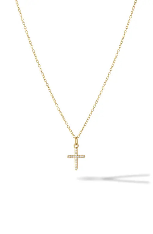 Vincero Pavè Cross Pendant Necklace in Gold at Nordstrom | Nordstrom