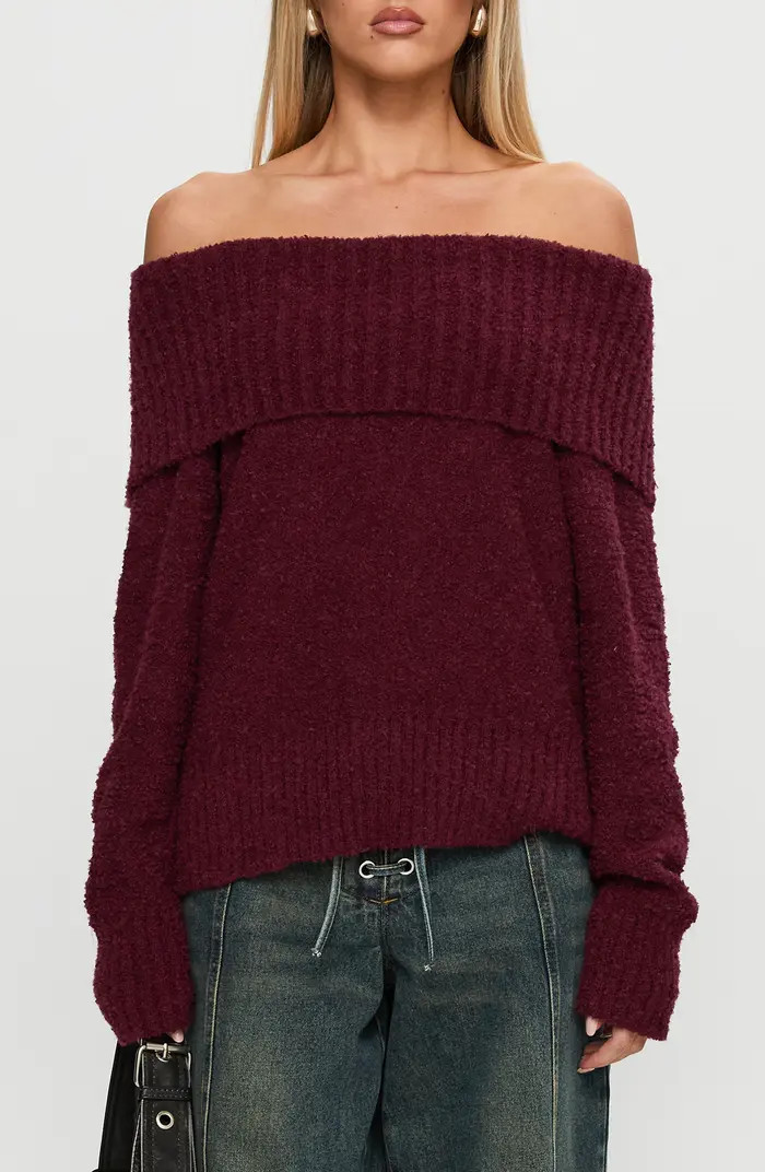 Parkley Off the Shoulder Bouclé Sweater | Nordstrom