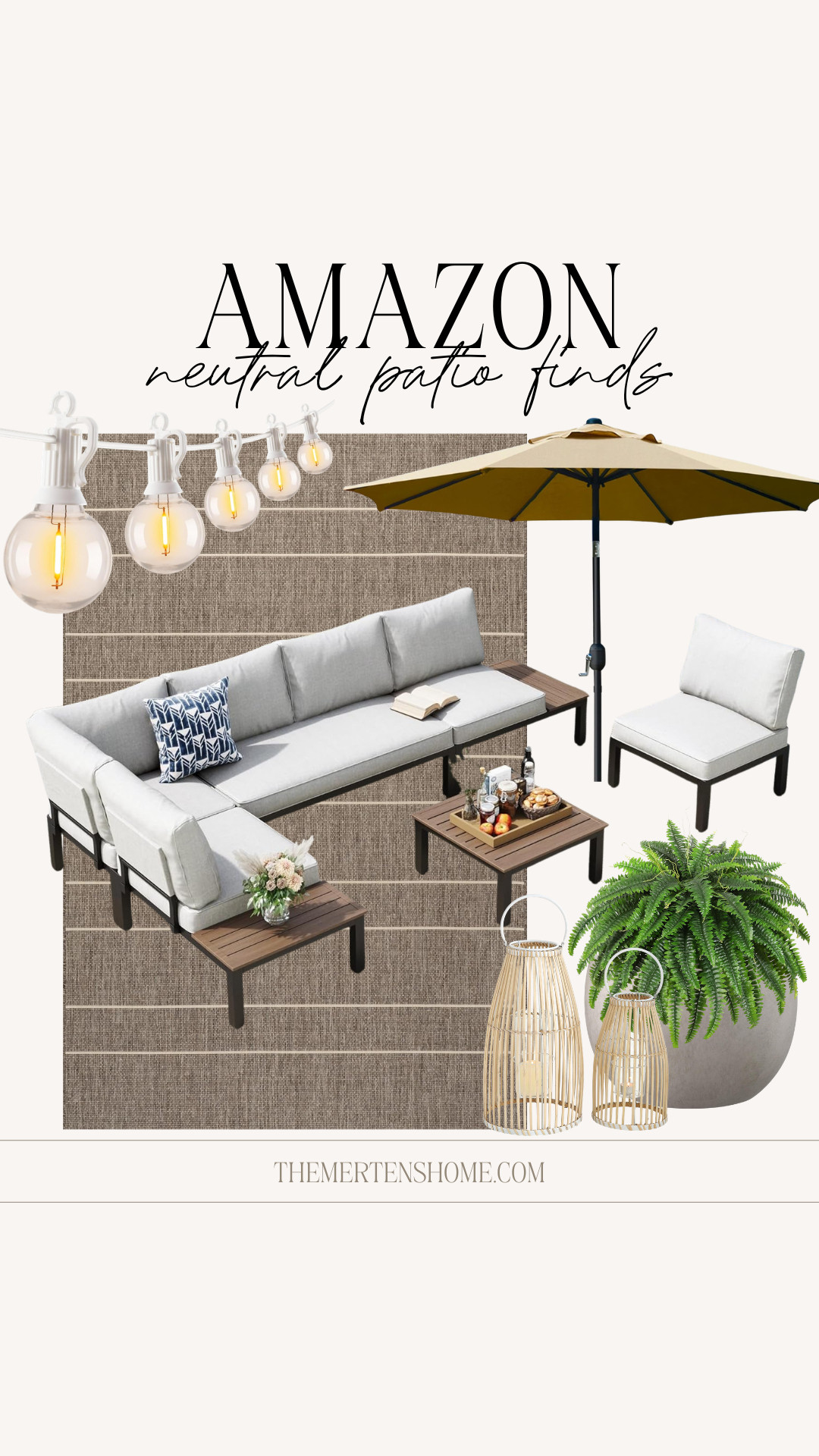 Amazon neutral patio finds 🤍 Cozy, timeless pieces that elevate your outdoor space, from a comfortable seating set and shade to layered decor, lighting, and rugs that make it feel inviting. 

 #LTKHome
