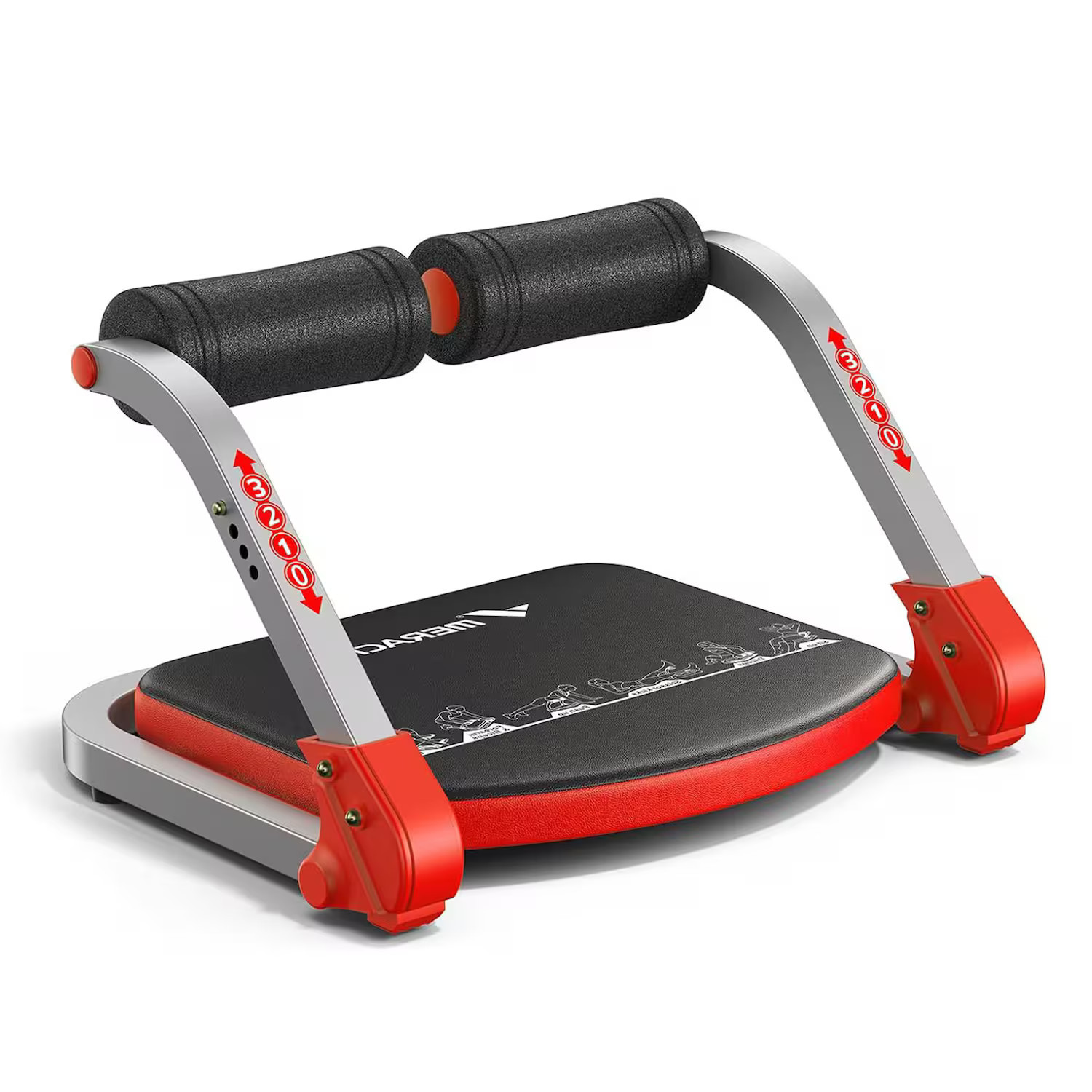 MERACH - Ab Crunch Machine Automatic Rebound for Home Gym Adjustable Sit Up Exercise Equipment with 3 Resistance Levels - Red | Best Buy U.S.