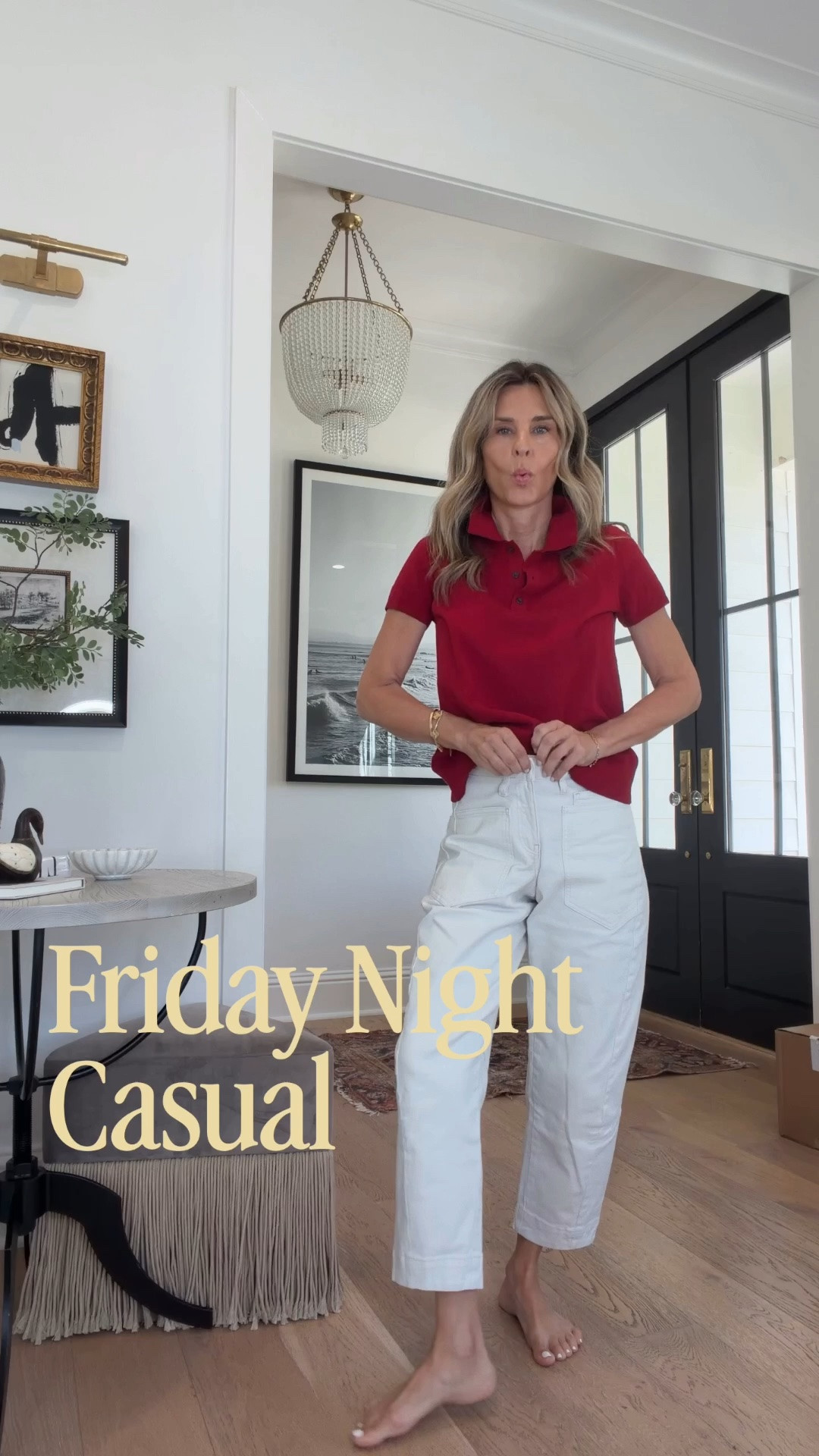 I’m 5’6”
Found this sweatshirt polo in-stock and on sale! SZ small 
-@Ruti pants on sale this weekend  sz 2 
-flats TTS