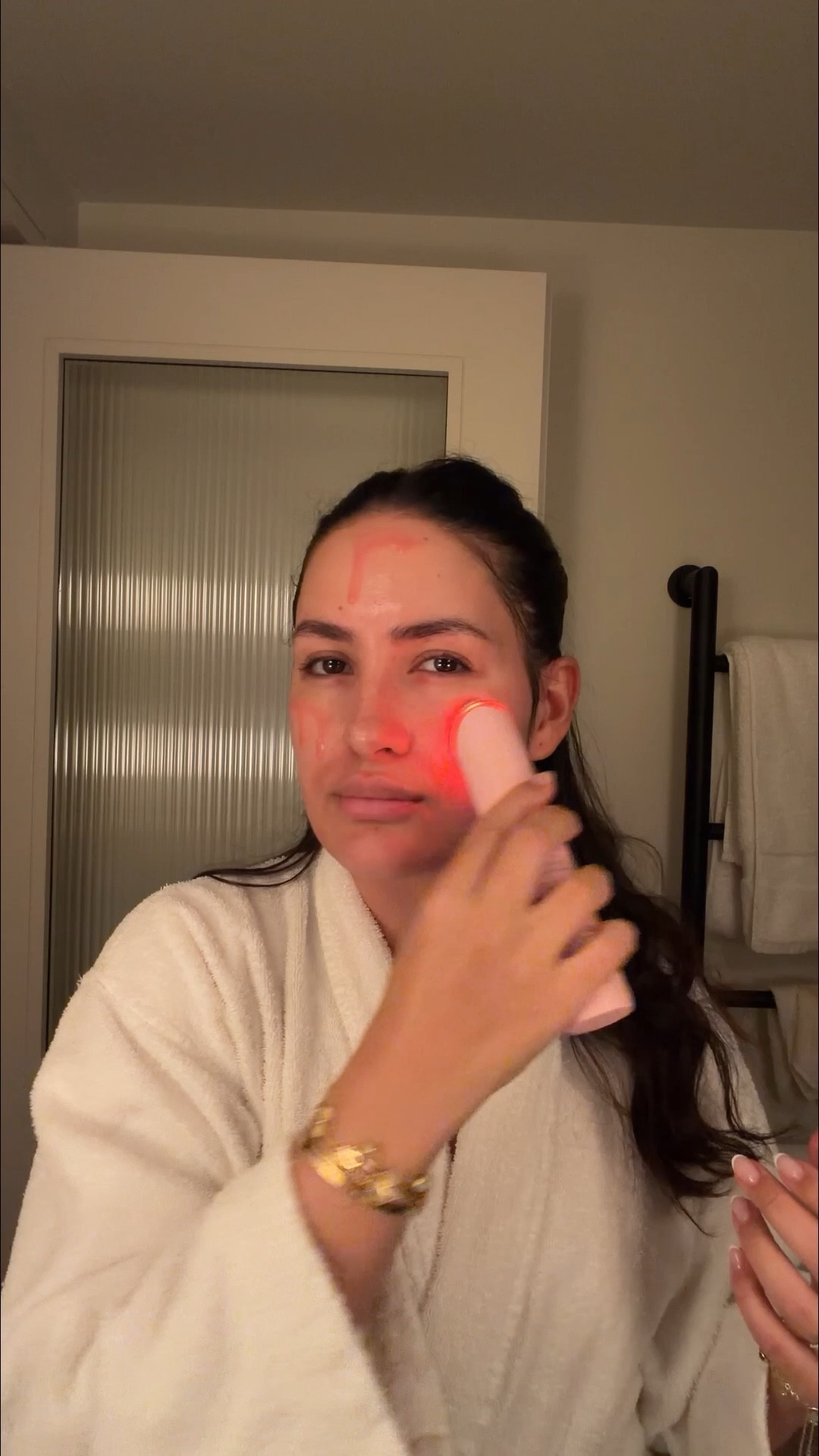 Nighttime skincare routine, skin rocks, medicube, medicube booster pro, PDRN, pink peptide, la prairie, gold skincare, glowy skinn