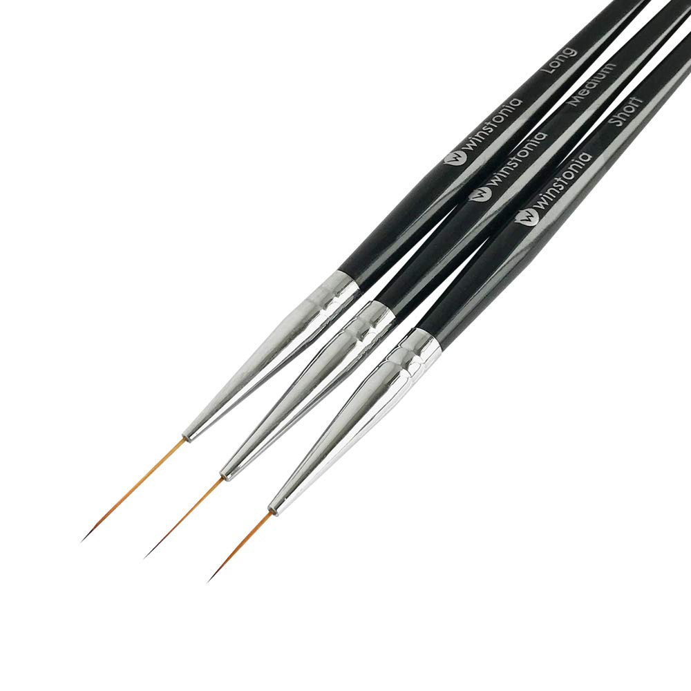 Winstonia Striping Nail Art Brushes for Long Lines, Details, Fine Designs. 3 pcs Striper Brushes ... | Amazon (US)