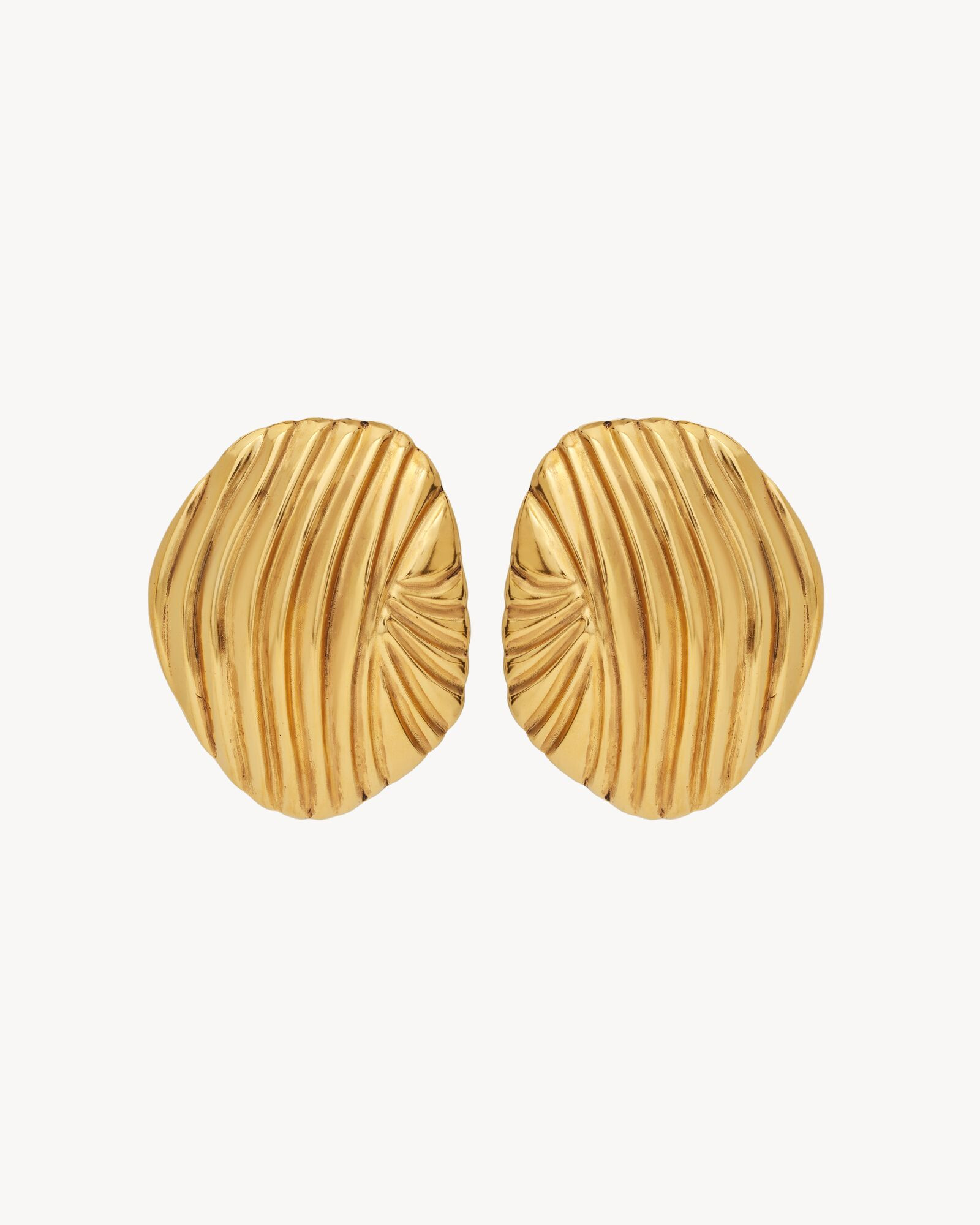 oversized groove earrings in metal | Saint Laurent Inc. (Global)