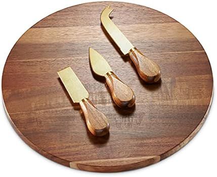 Godinger Cheese Board and Knife Set, Charcuterie Boards for Meat, Acacia Wood Cheese Boards with Che | Amazon (US)